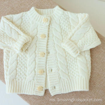 Musim Gugur Baru Girls Twist Knitted Cardigan